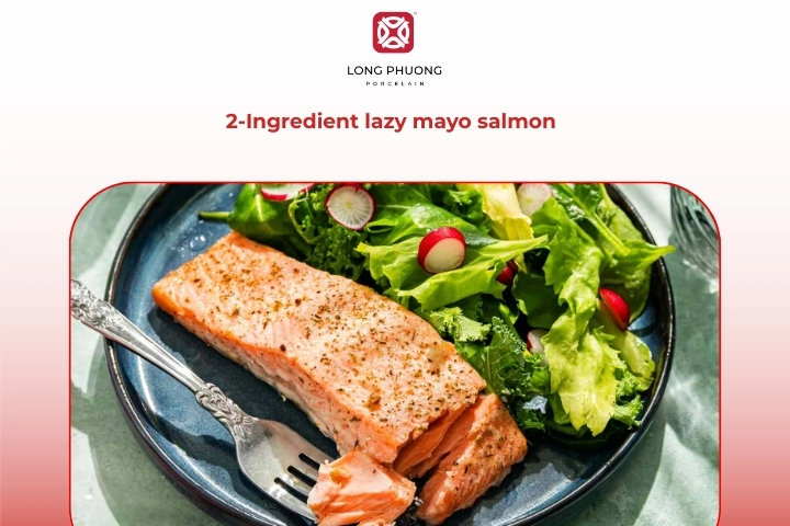 Simple baked salmon mayo recipe using only two ingredients