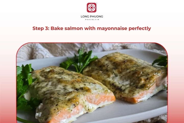 Salmon mayo recipe baked evenly in oven until tender