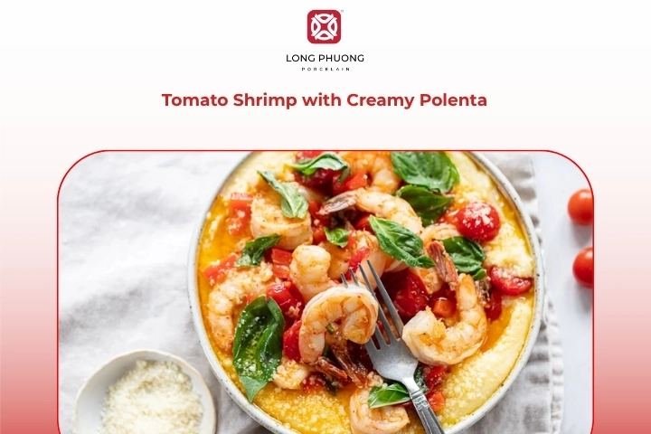 Tomato shrimp with creamy polenta Italian tomato shrimp polenta recipe