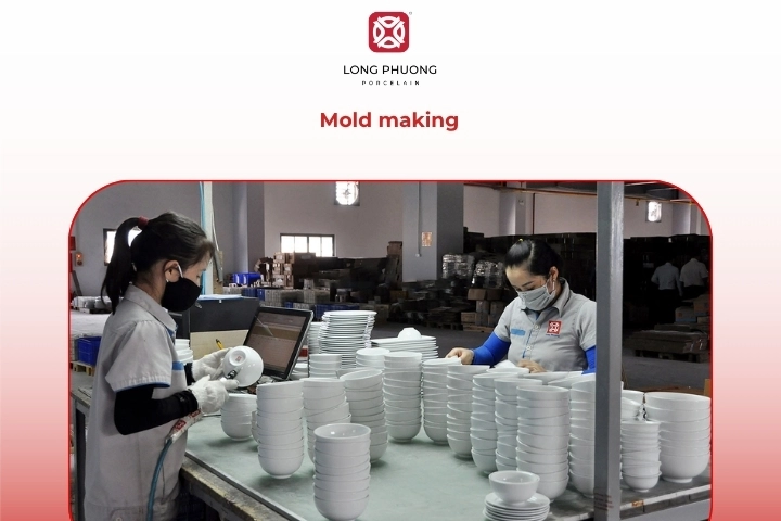 Mold making process for porcelain tableware production