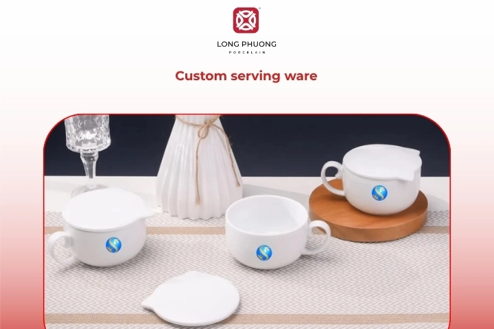 Custom porcelain serving ware for private label collections