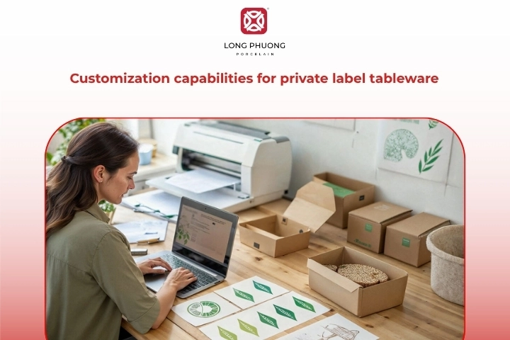 Customization capabilities for private label porcelain tableware
