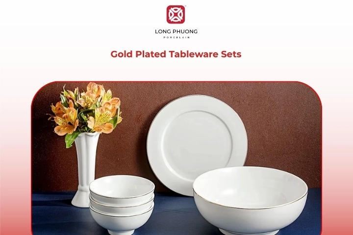 Gold plated tableware sets for premium restaurants