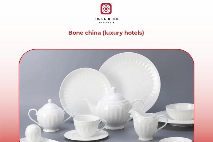 Bone china tableware for luxury hotels