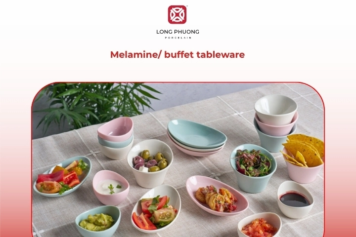 Melamine buffet tableware for commercial use