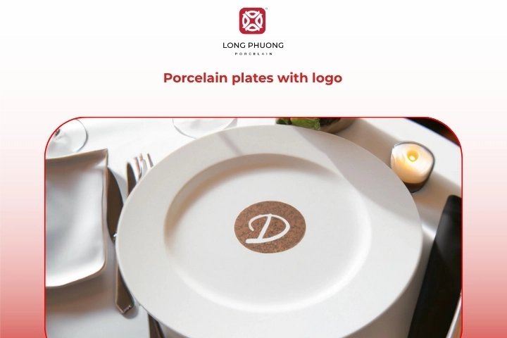 Porcelain plates with logo high quality design