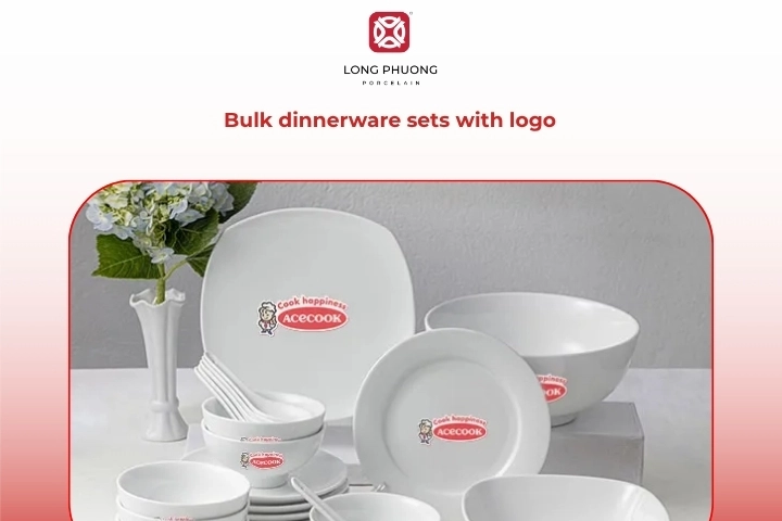 Bulk dinnerware sets with logo for large orders
