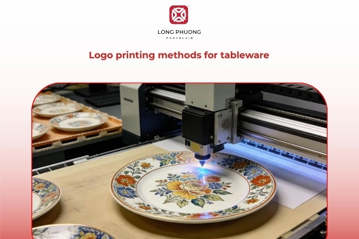Logo printing methods for custom tableware