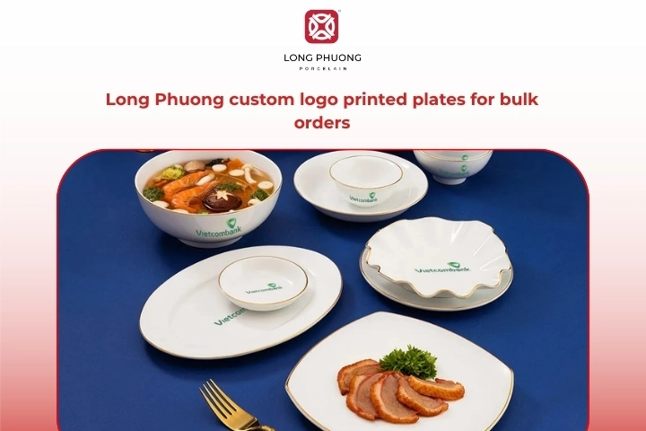 Logo printed plates bulk order from Long Phuong