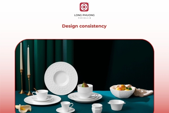 Consistency of design in bulk porcelain tableware