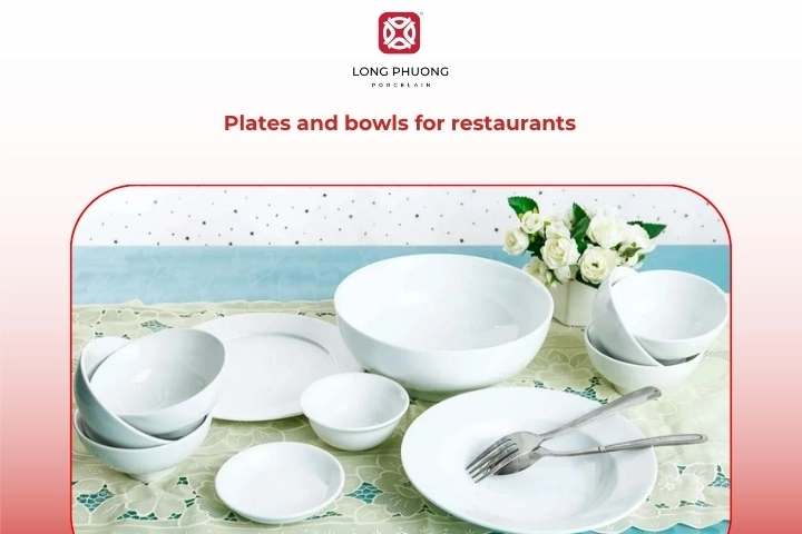 Plates and bowls for restaurants in commercial tableware system