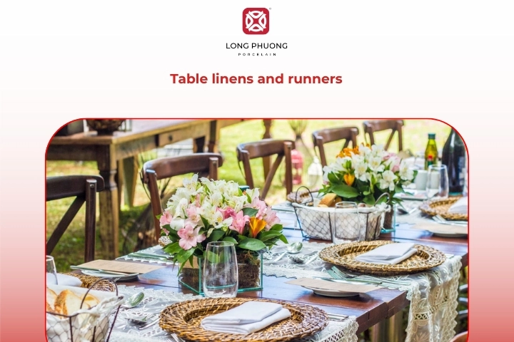 Elegant table linens and runners for fine dining