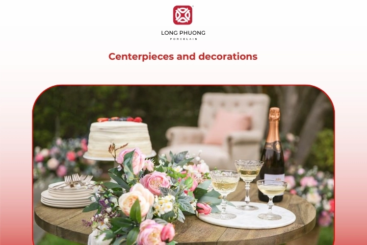 Luxury dining table centerpiece and decorations