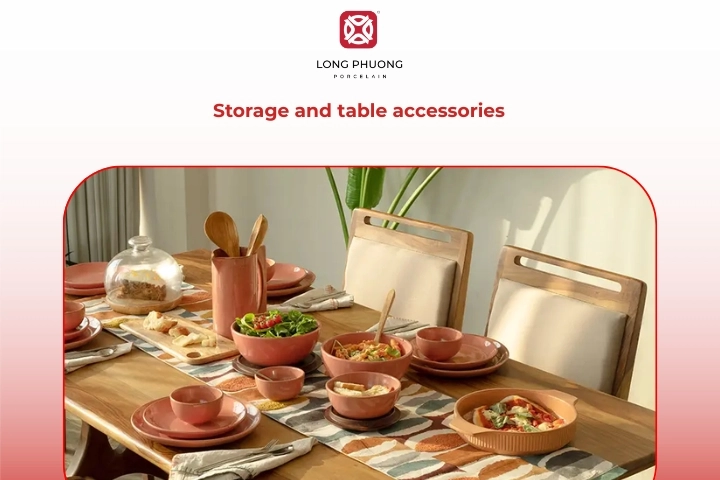 Organized kitchen tableware storage and dining accessories