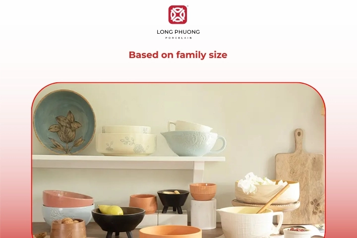 Family dining table setup with matching porcelain tableware