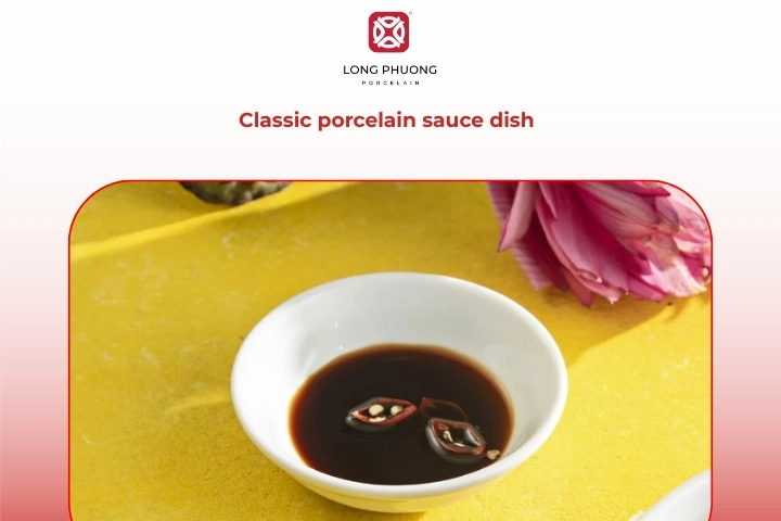 Classic porcelain sauce dishes for dipping sauces