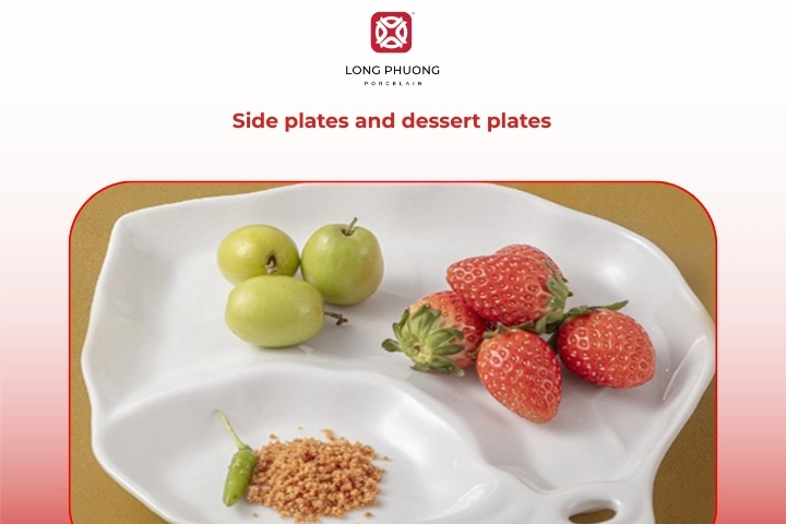 Minimalist side plates and dessert plates on dining table