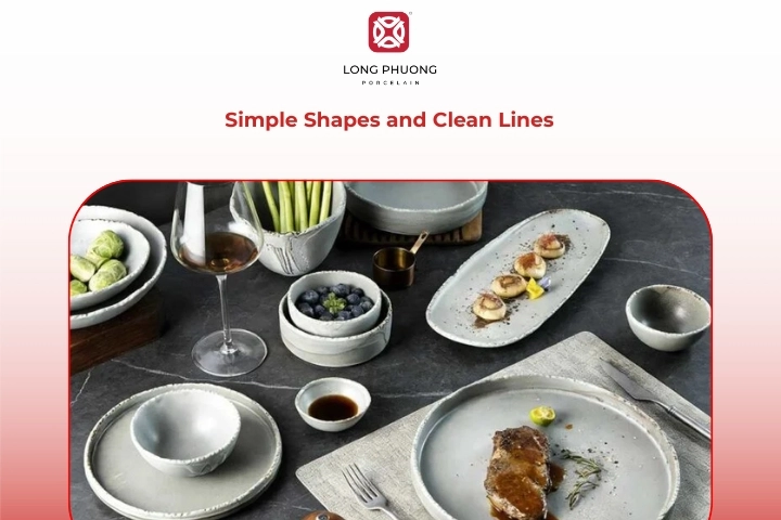 Minimalist tableware with simple shapes and clean lines