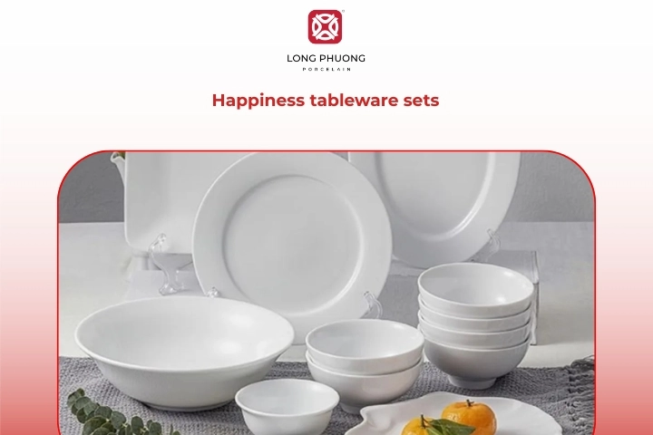Happiness minimalist tableware set for family dining