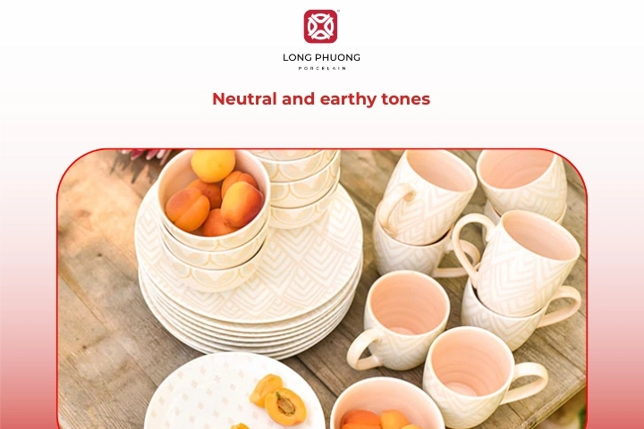 Neutral color tableware trends 2026 with soft beige, cream