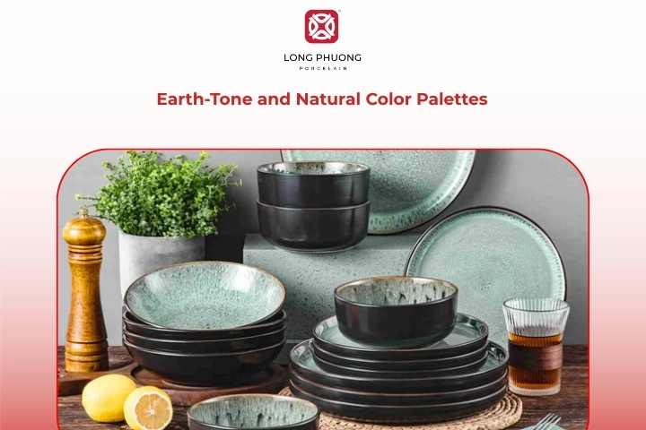 Earth-tone tableware colors inspired by nature