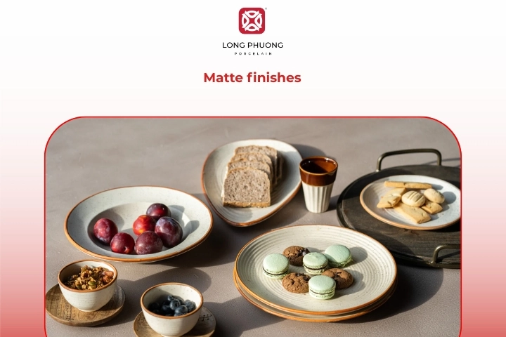 Matte finish tableware trends featuring soft textured porcelain