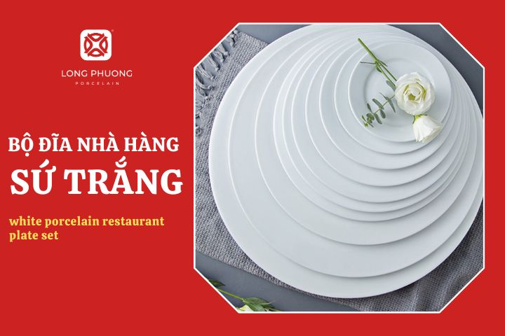 Bộ bát đĩa nhà hàng Hàn Quốc sứ trắng