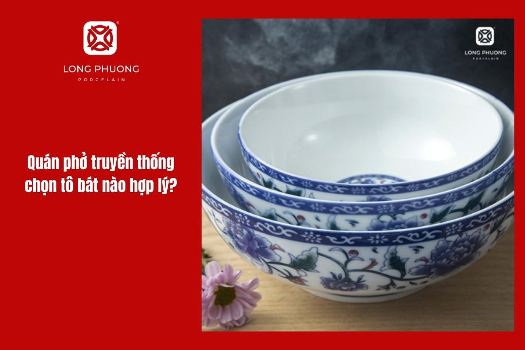 Các mẫu bát tô đựng phở màu xanh truyền thống