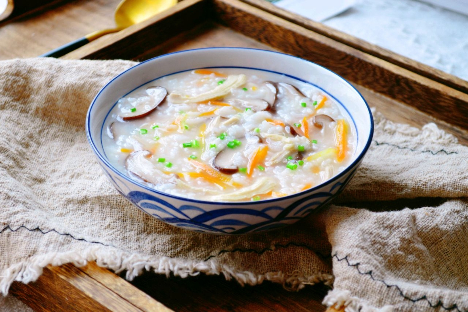 cách nấu cháo gà nấm thơm ngon