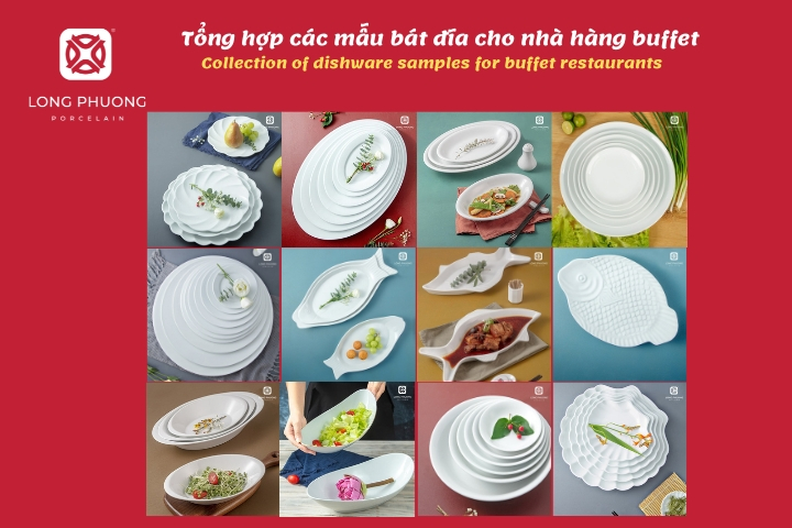 bát đĩa dùng trong nhà hàng buffet - đĩa đựng thịt cá