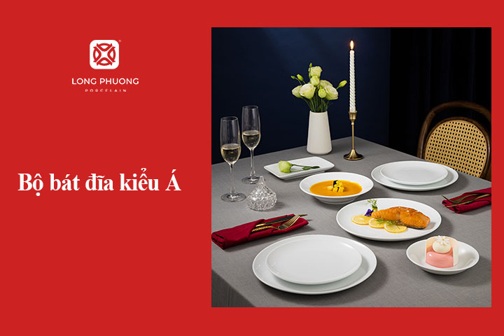 bộ bát đĩa quà tặng kiểu á