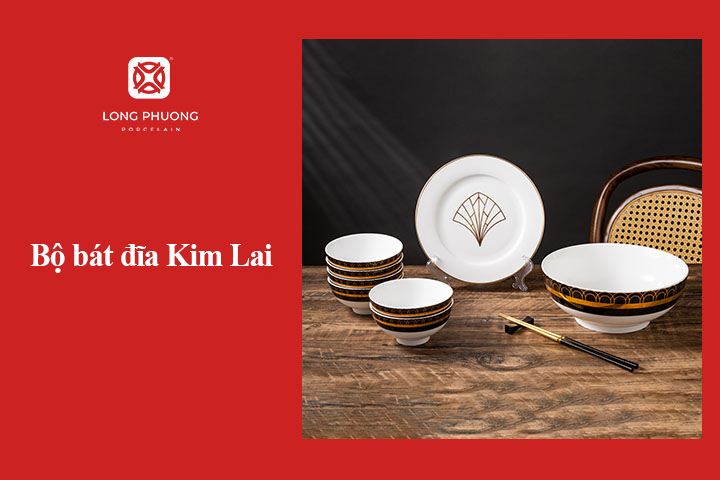 bộ bát đĩa quà tặng Kim Lai