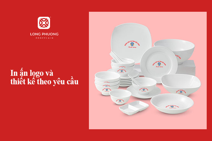 in ấn logo lên bát đĩa theo yêu cầu