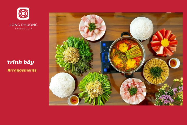 trình bày lẩu cá lăng chua cay