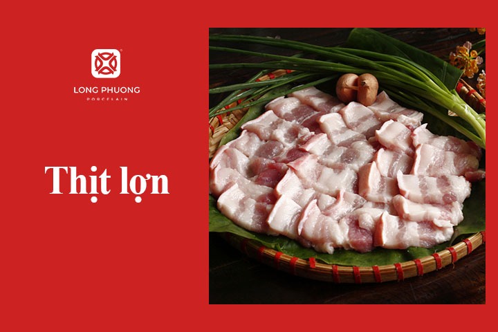 thịt lợn ăn lẩu thập cẩm