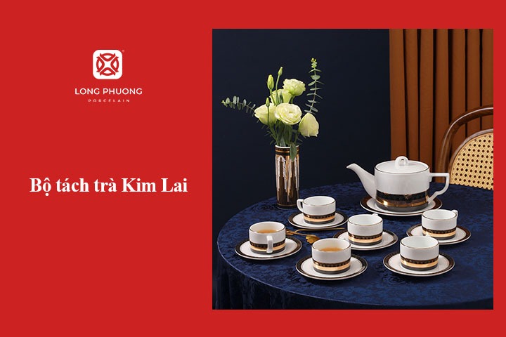 bộ ấm trà kim lai mạ vàng