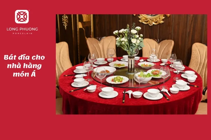 chén dĩa nhà hàng món Á