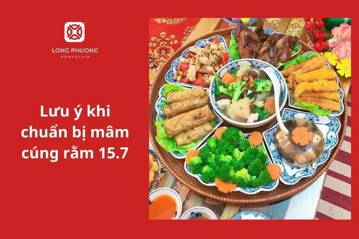 Nơi cúng phải sạch sẽ, thức ăn đảm bảo vệ sinh khi cúng rằm