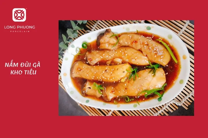 mâm cơm cúng chay rằm tháng 7 với món đùi gà kho tiêu