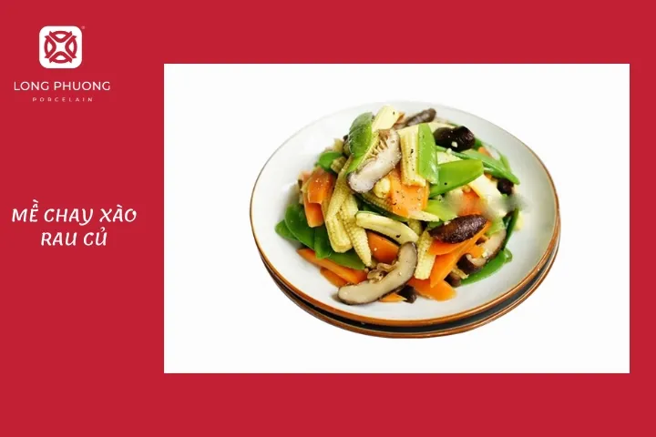 cúng chay với món mề chay xào rau củ