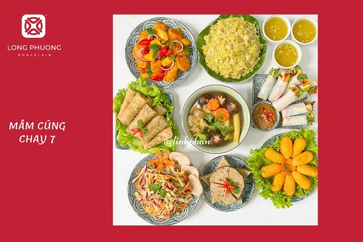 gợi ý mâm cơm chay cúng rằm tháng 7 thành tâm