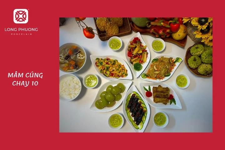 mâm cúng chay tươm tất mà không hết nhiều thời gian