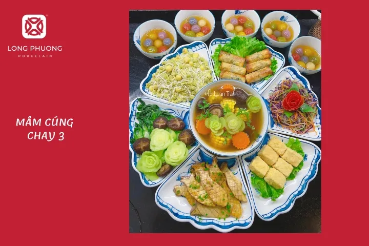 mâm cơm chay cúng rằm tháng 7