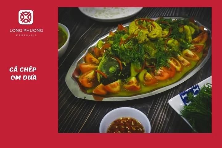 món cá chép om dưa trời mưa