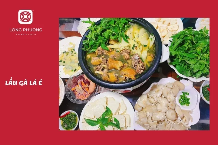 món ăn ngày mưa với lẩu gà lá é
