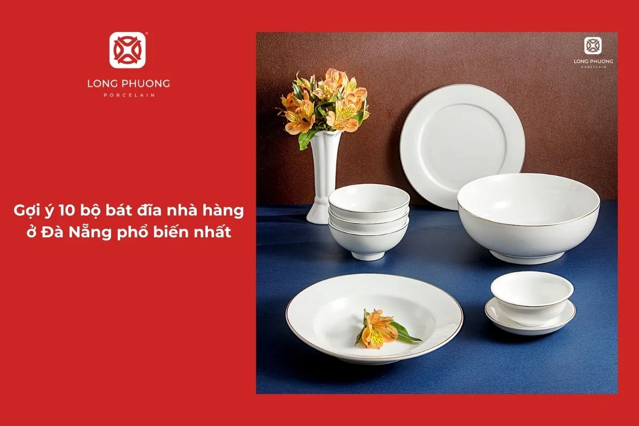 bộ bát đĩa viền vàng