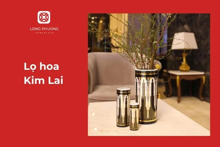 Lọ hoa kim lai Sứ Long Phương