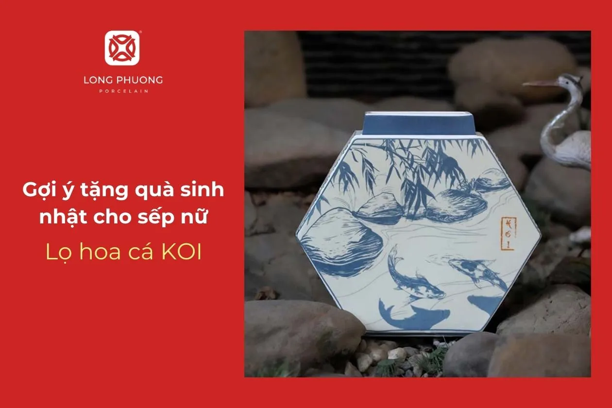 lọ hoa cá Koi quà tặng