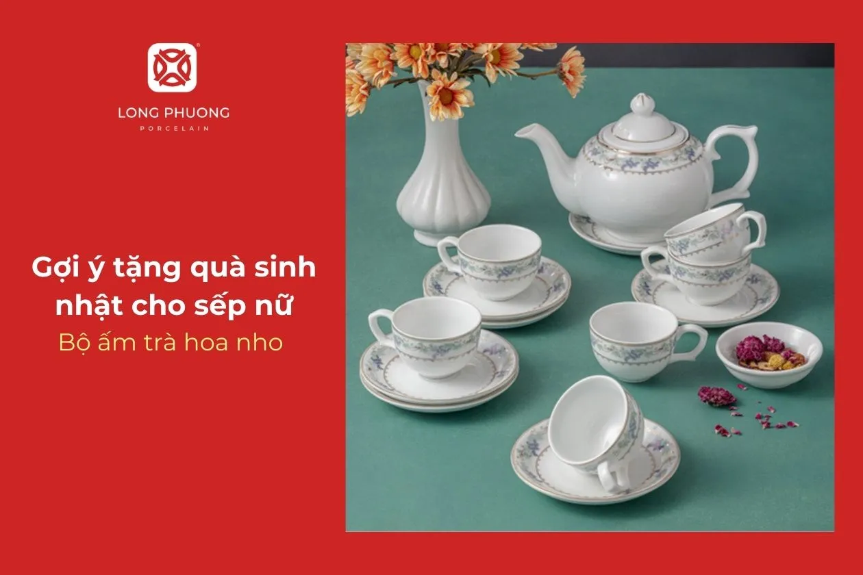 bộ tách trà hoa nho