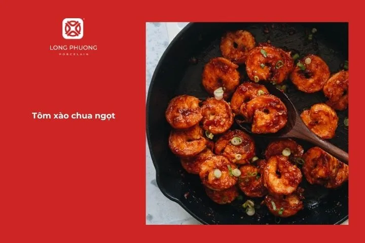 Tôm xào với sốt chua ngọt đậm đà